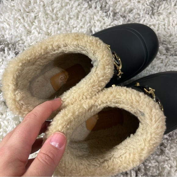 Gucci Crossy Horsebit Sherpa Lined Rain Winter Boots - Picture 9 of 14